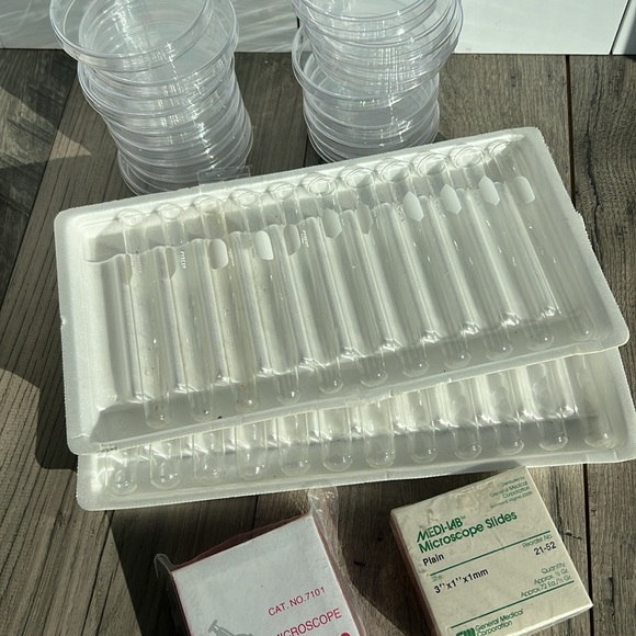 Test tubes, microscope slides, Petri dishes science stem cells education ￼ - Picture 2 of 9